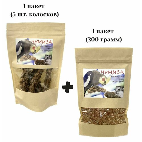 Лакомство чумиза колоски 5 шт 1 пакет Лакомство чумиза 02 кг очищенная 1 пакет 295₽