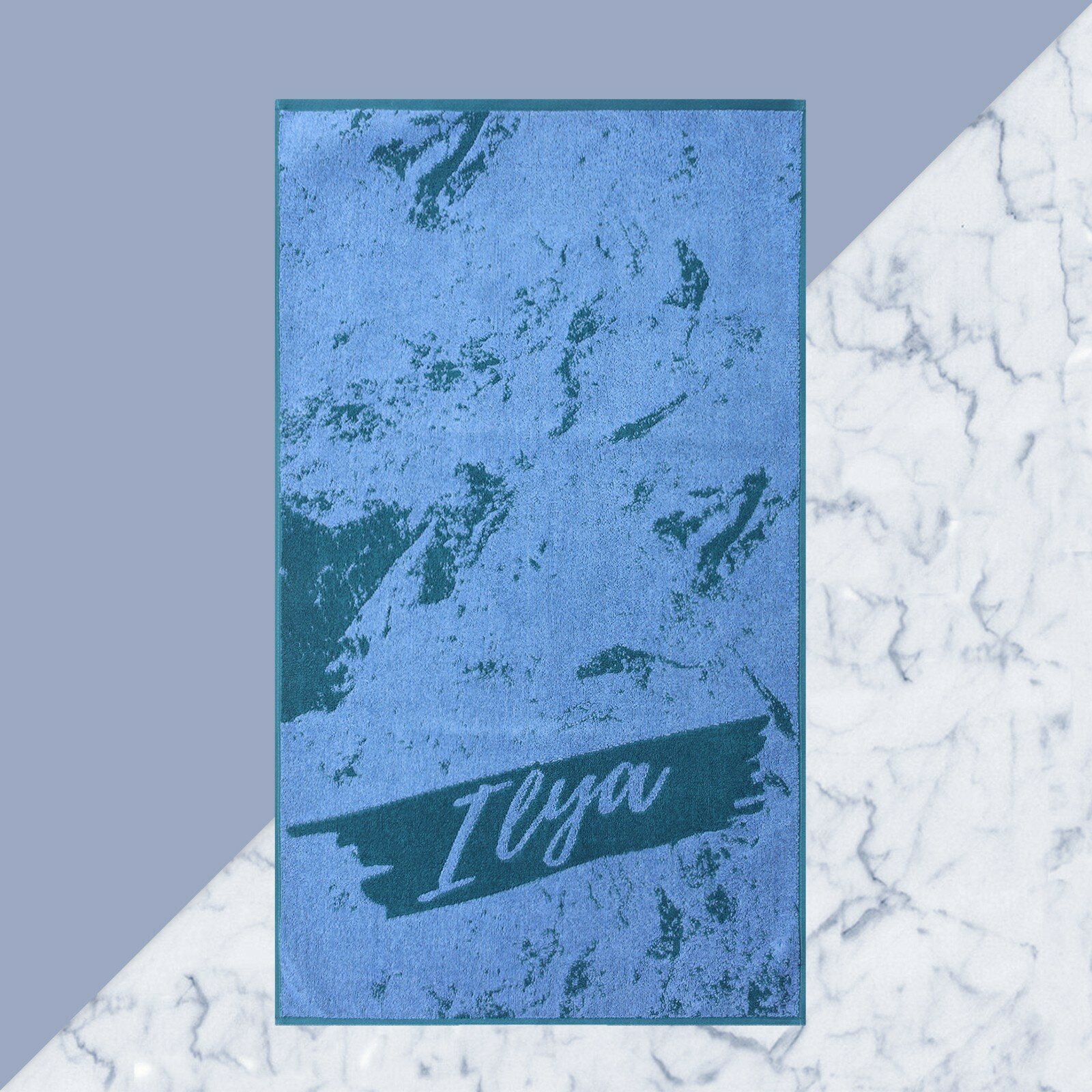 Полотенце махровое "Илья" синий, 50х90см, 100% хлопок, 420гр/м2