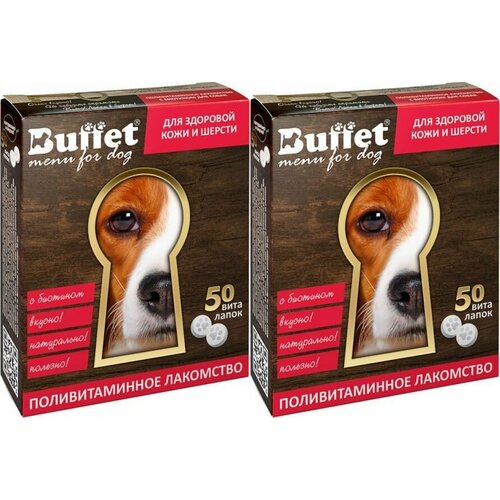 Buffet Лакомство для собак, ВитаЛапки, с биотином, 50 таблеток, 2 уп.