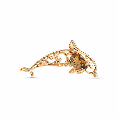 Брошь MAGIC STONES, красное золото, 585 проба, кварц