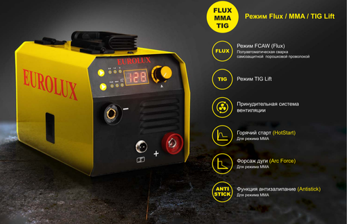 Сварочный полуавтомат САИПА-200 Eurolux 3 в 1, MMA, TIG, FCAW,20-200А ...