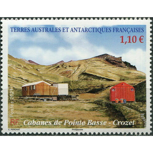 Французские Южные и Антарктические территории 2021. Хижины в Пуант-Басе (MNH OG) Почтовая марка