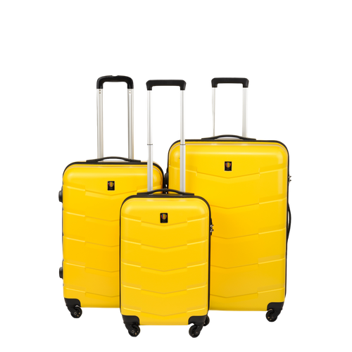 фото Комплект чемоданов sun voyage, 3 шт., пластик, желтый