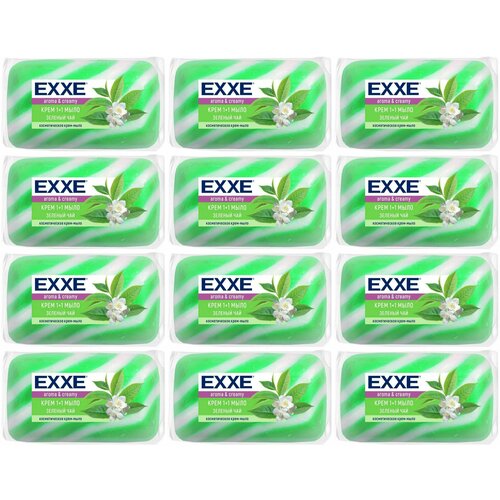 EXXE Крем-мыло туалетное 1+1 Зеленый чай, 80 г, 12 шт