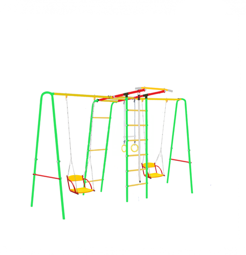 Уличный комплекс Атлет Компакт Дуэт, качели на цепях, 3,1 * 2,1 м, Лайм