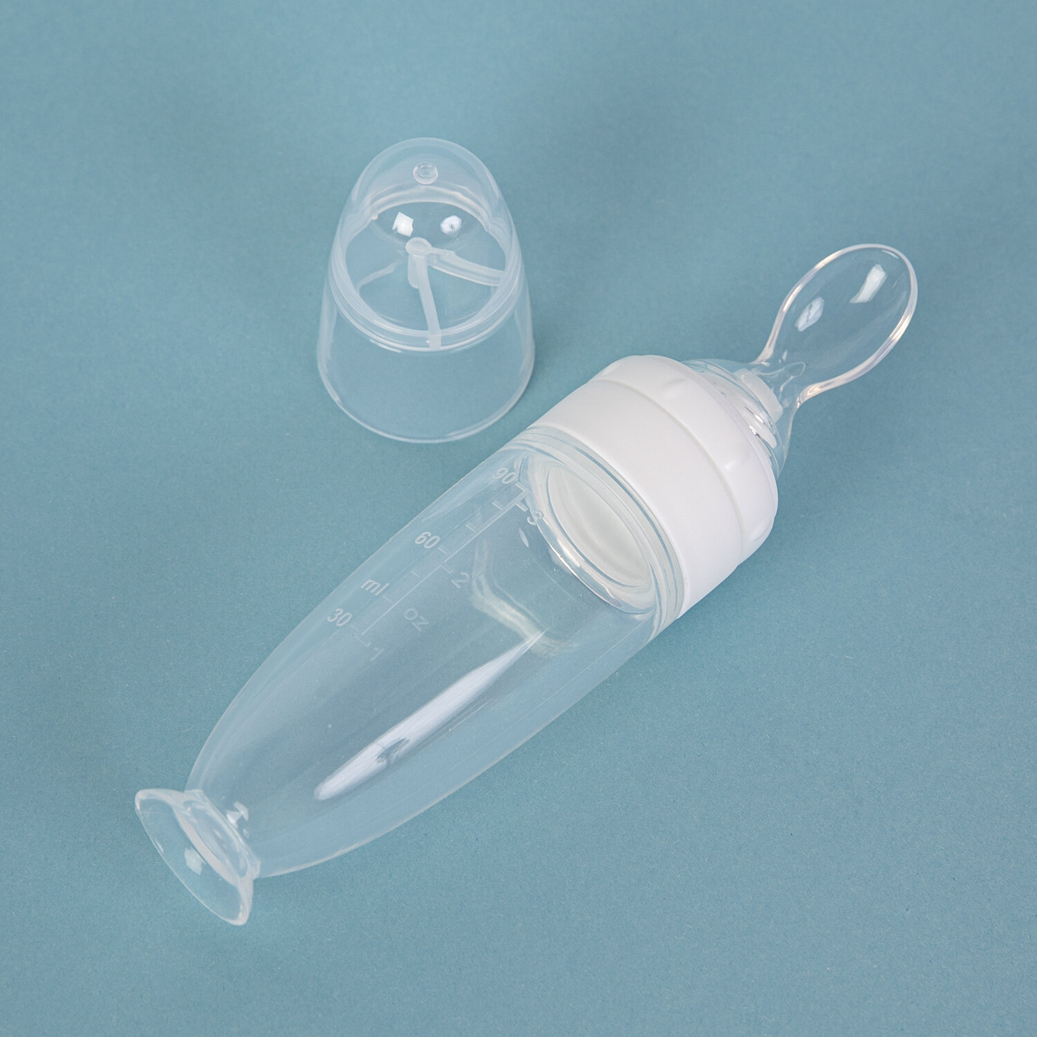 Бутылочка для кормления малышей с ложкой дозатором силиконовая Baby Nice 90 мл
