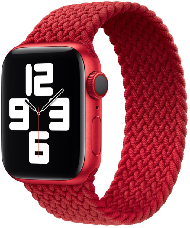 Ремешок на руку для Apple Watch 42/44/45/49 мм, нейлоновый эластичный №10, красный