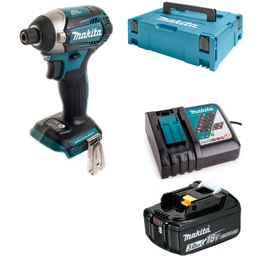 Аккумуляторный ударный винтовёрт Makita DTD154RF1J (18V, 1x3.0Ah, Li-Ion, MakPac) аккумуляторный ударный гайковерт makita dtw700rmj 18v 2 x 4 0ah li ion makpac