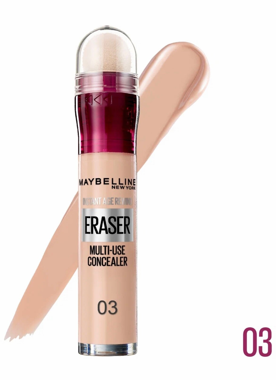 Maybelline New York Консилер The Eraser Eye, оттенок 03, Натурально-бежевый