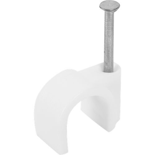 Скоба для кабеля Экопласт 12 мм круглая пластик цвет белый 50 шт 480₽