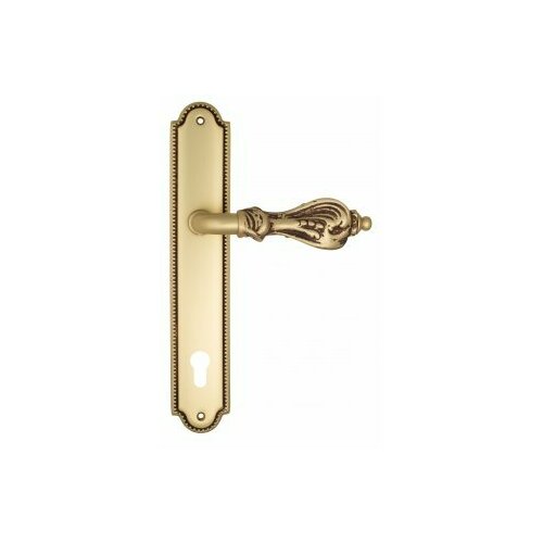 Дверная ручка Venezia FLORENCE CYL на планке PL98 французское золото + коричневый дверная ручка venezia florence d5 французcкое золото коричневый