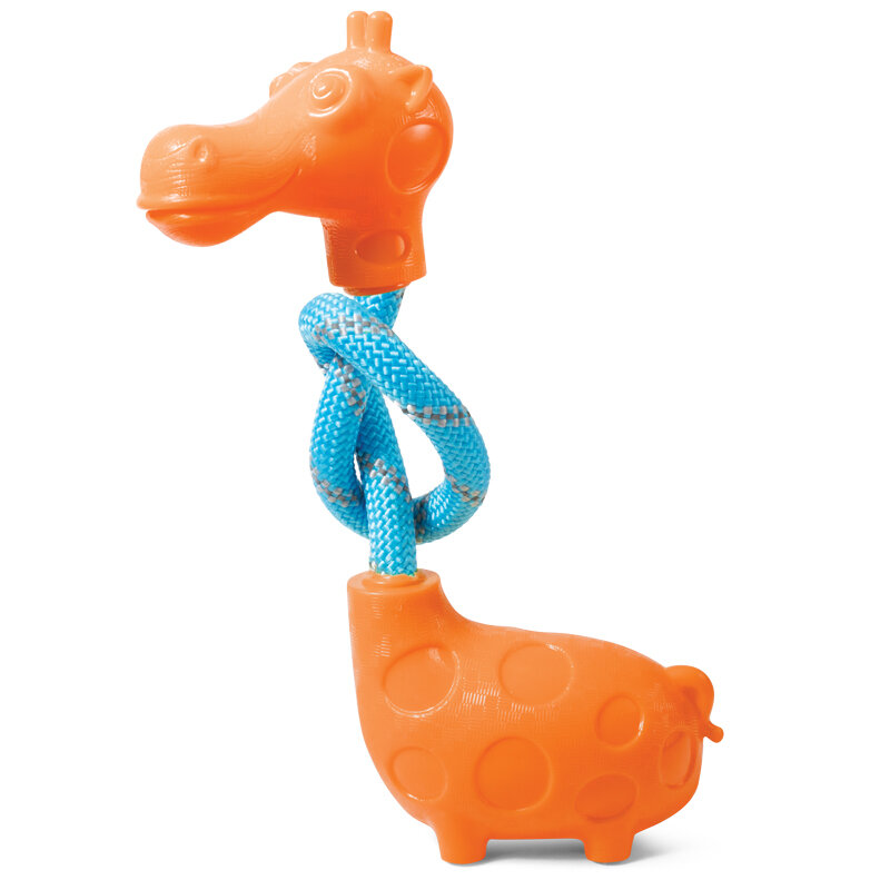Игрушка для собак Triol из термопластичной резины "Жираф с веревкой", 235/82мм