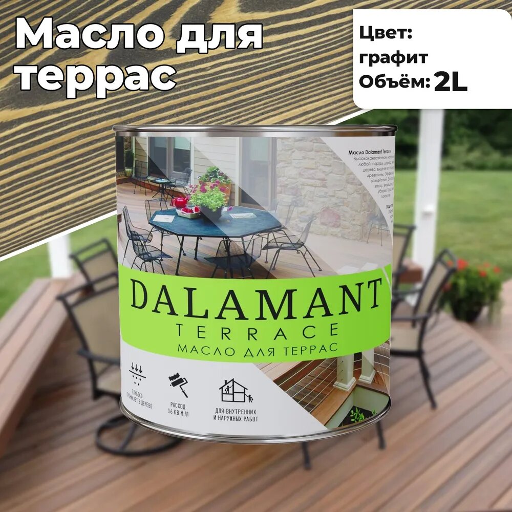 Масло для террас Dalamant Terrace Графит 2л