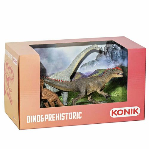 Konik Набор фигурок Динозавры: брахиозавр, детеныш тираннозавра, аллозавр Konik AMD4044