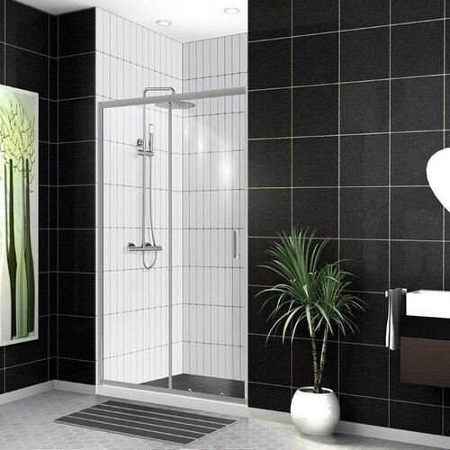 душевая дверь belbagno acqua bf1 120 см прозрачное стекло черная acqua bf 1 120 c nero Душевая дверь BelBagno UNO-BF-1-125-C-Cr