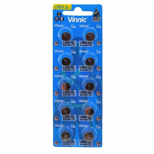 Батарейка (20шт) VINNIC L921 (AG6, LR69, 371) щелочная 1,5В (10шт*2)