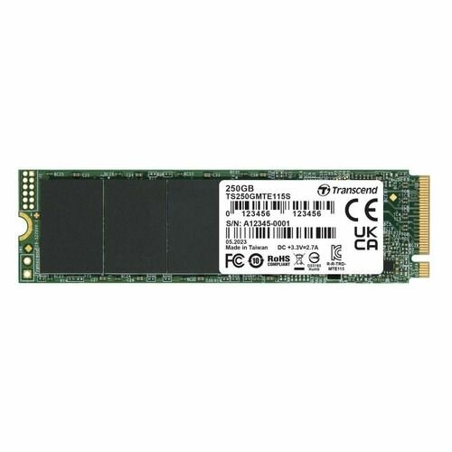 SSD накопитель Transcend 115S TS250GMTE115S 250ГБ, M.2 2280, PCIe 3.0 x4, NVMe, M.2