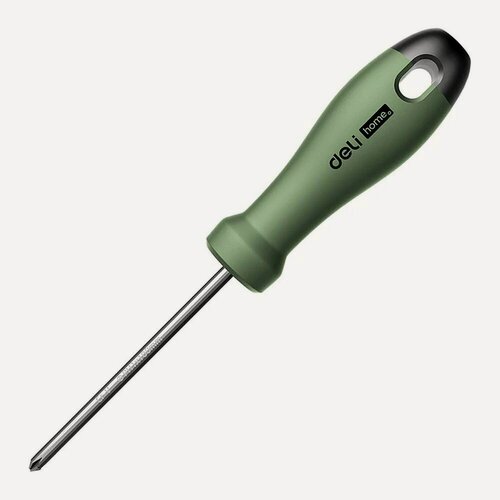 Изображение товара Крестовая отвертка "Home Series Green" Deli HT1205L (Эксклюзивный дизайн, рукоять из софттач пластика, CrV сталь, подарочная упаковка)