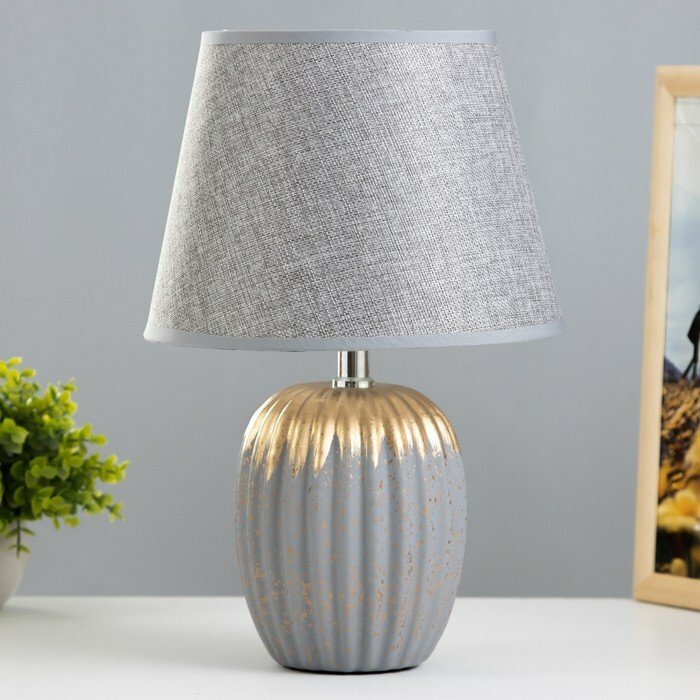 фото Настольная лампа "Пастек" 1хE14 серый 22,5х22,5х34 см