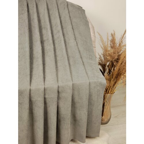 Ткань для пошива штор Канвас премиум на отрез от 1 м, цвет серый, производитель Турция