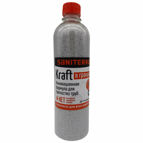 Средство для прочистки канализационных труб в гранулах 600г крафт, ш/к 23143