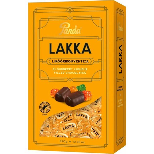 Шоколадные конфеты Panda lakka с морошковым ликером 290 г (из Финляндии)