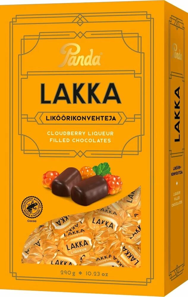 Шоколадные конфеты Panda lakka с морошковым ликером 290 г (из Финляндии)