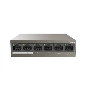 Tenda TEF1106P-4-63W PoE неуправляемый коммутатор, 6 портов, IEEE 802.3at/af/PoE 63 Вт и 30 Вт