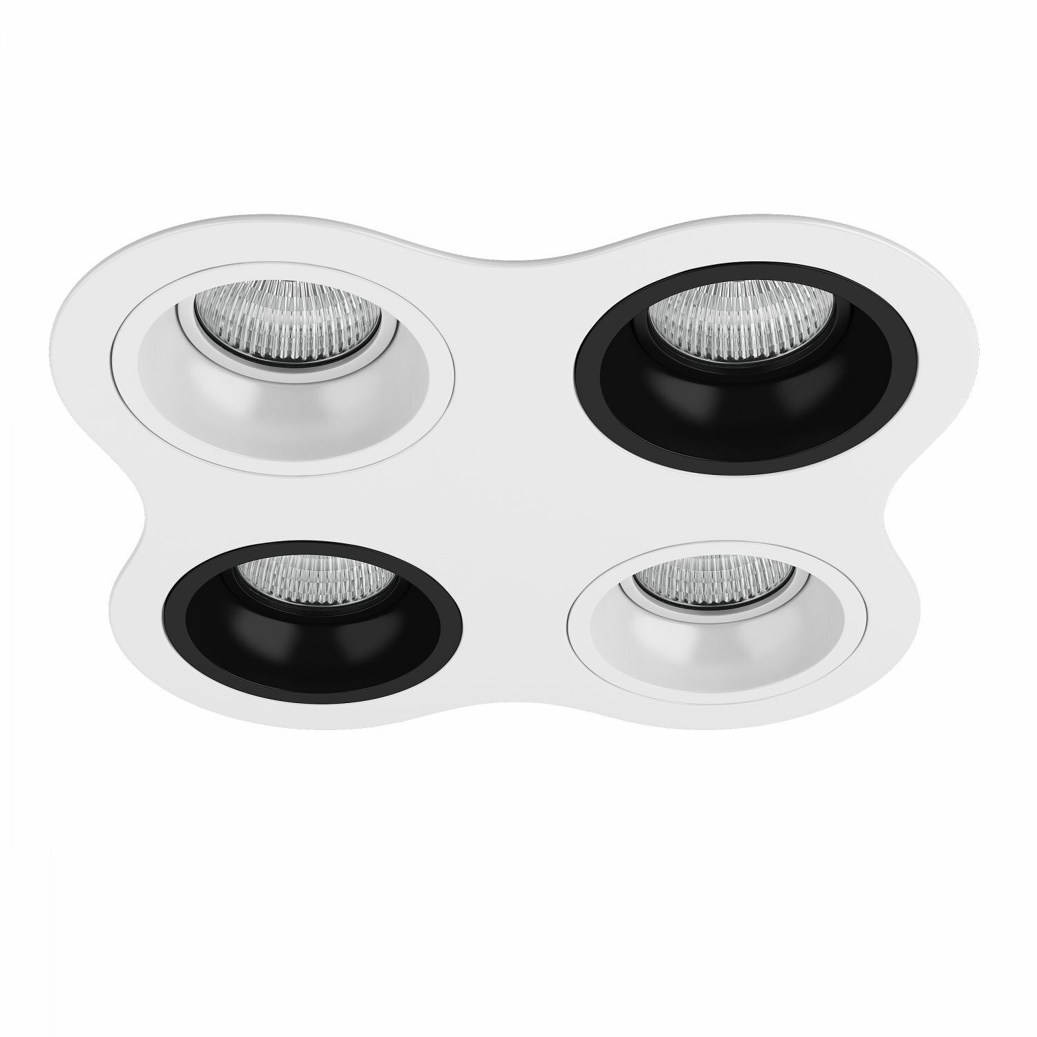 D64606070607 Встраиваемый точечный светильник Domino Round Lightstar (комплект из 214646+214606+214607+214606+214607) - фото №2