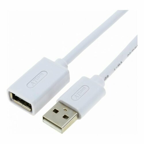 USB-удлинитель Atcom, белый, Длина: 1.8 м удлинитель atcom usb usb at3790 3 м белый