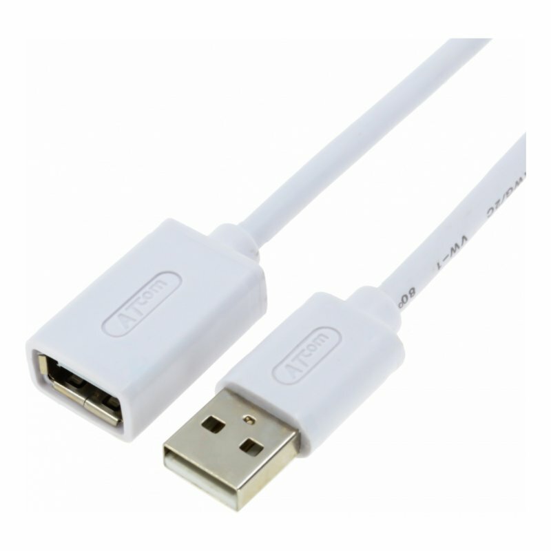 USB-удлинитель Atcom, белый, Длина: 1.8 м