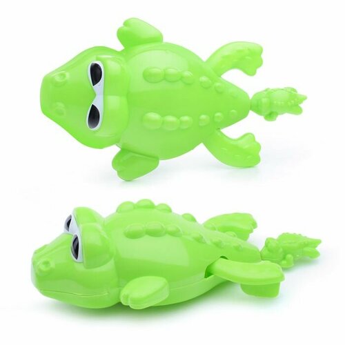 Заводная игрушка Oubaoloon Крокодил, водоплавающий, в пакете (2036-3) игрушка для малышей крокодил заводной водоплавающий в подарочной крафт упаковке