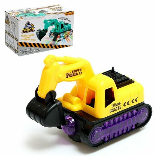 Экскаватор Строитель работает от батареек свет звук 1023₽