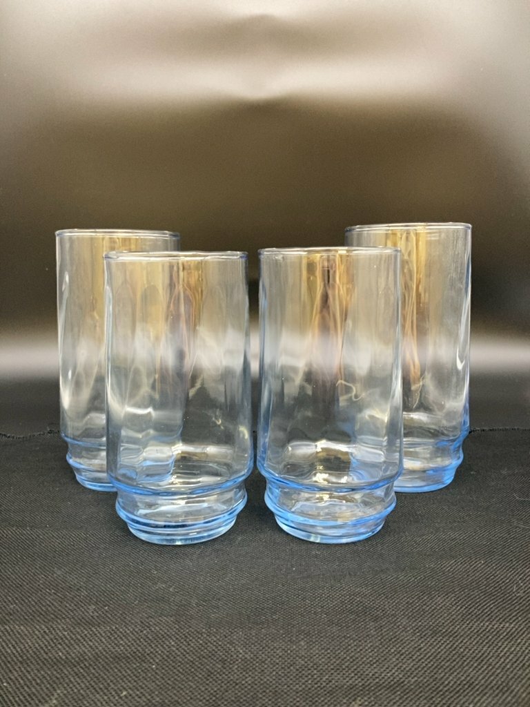 Набор из 4 стаканов разной формы, стекло, Чехия, 1970-1990 гг.