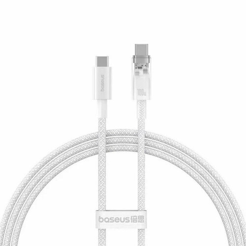 Кабель Baseus Explorer Type-C-Type-C 100W 1m (white) кабель baseus p10355801111 00 unbreakable series fast charging data cable usb to type c 100w 1m clus