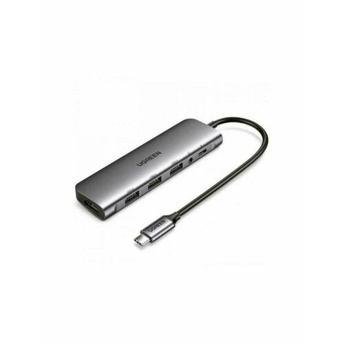 Адаптер UGREEN CM136 80132 USB C to 3 USB 30HDMI35mm 2-in-1PD Adapter серый 511900₽