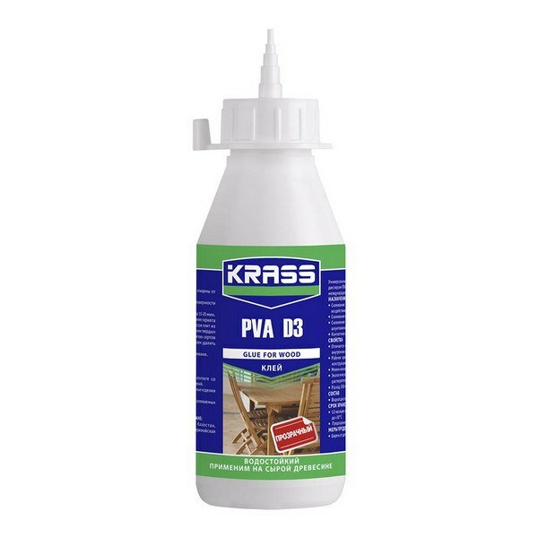 Клей KRASS водостойкий PVA D3 для древесины 0,5л