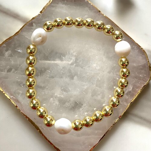фото Браслет for crystals & love, 2 шт., размер 17.5 см., золотой, белый