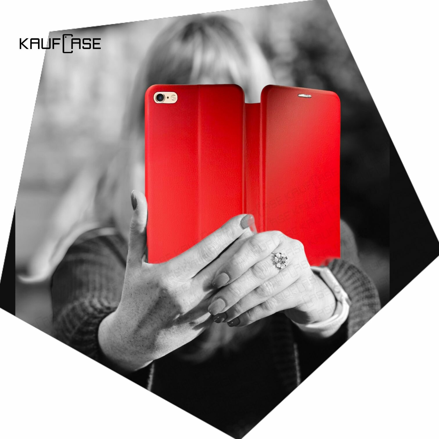 Чехол книжка KaufCase для телефона Apple iPhone 6 Plus/ 6S Plus (5.5"), красный. Трансфомер