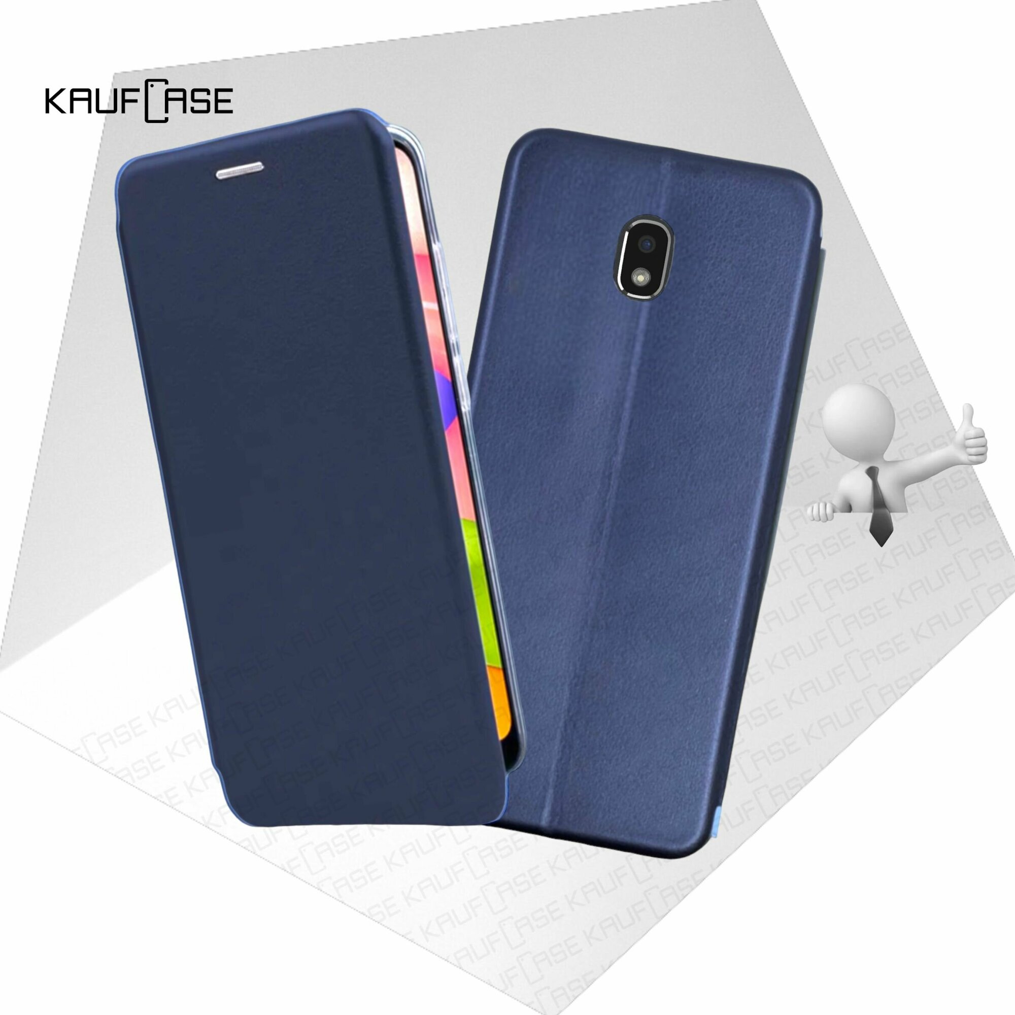 Чехол книжка KaufCase для телефона Samsung J3 2017 (J330) (5"), темно-синий. Трансфомер