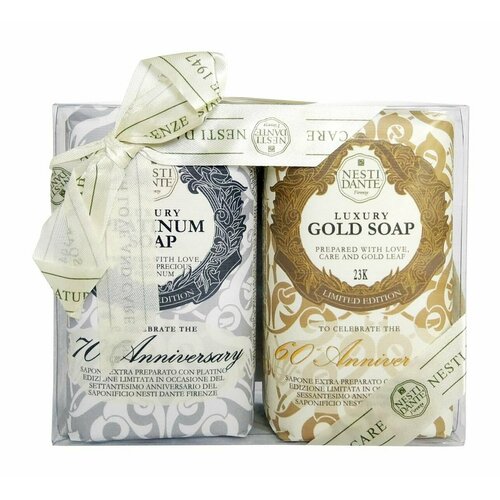 Набор мыла Nesti Dante Anniversary Platinum & Gold Soap Set набор nesti dante нести данте мыло юбилейное золотое платиновое роскошное черное 250г 3шт