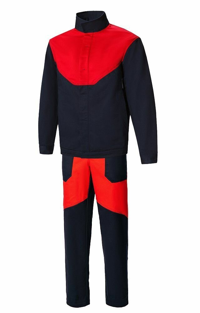 фото Костюм "Прометей" сварщика темно-синий/красный 52-54/182-188