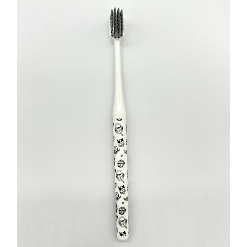 MIKOLIFE Зубная щетка для взрослых антибактериальная с принтом