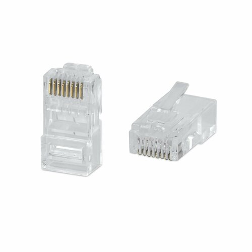 Коннектор Cabeus RJ-45 под витую пару, категория 6, универсальный (для одножильного и многожильного кабеля) для проводников с толщиной по из