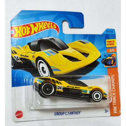 Hot Wheels Машинка базовой коллекции GROUP C FANTASY желтая 5785/HKK39