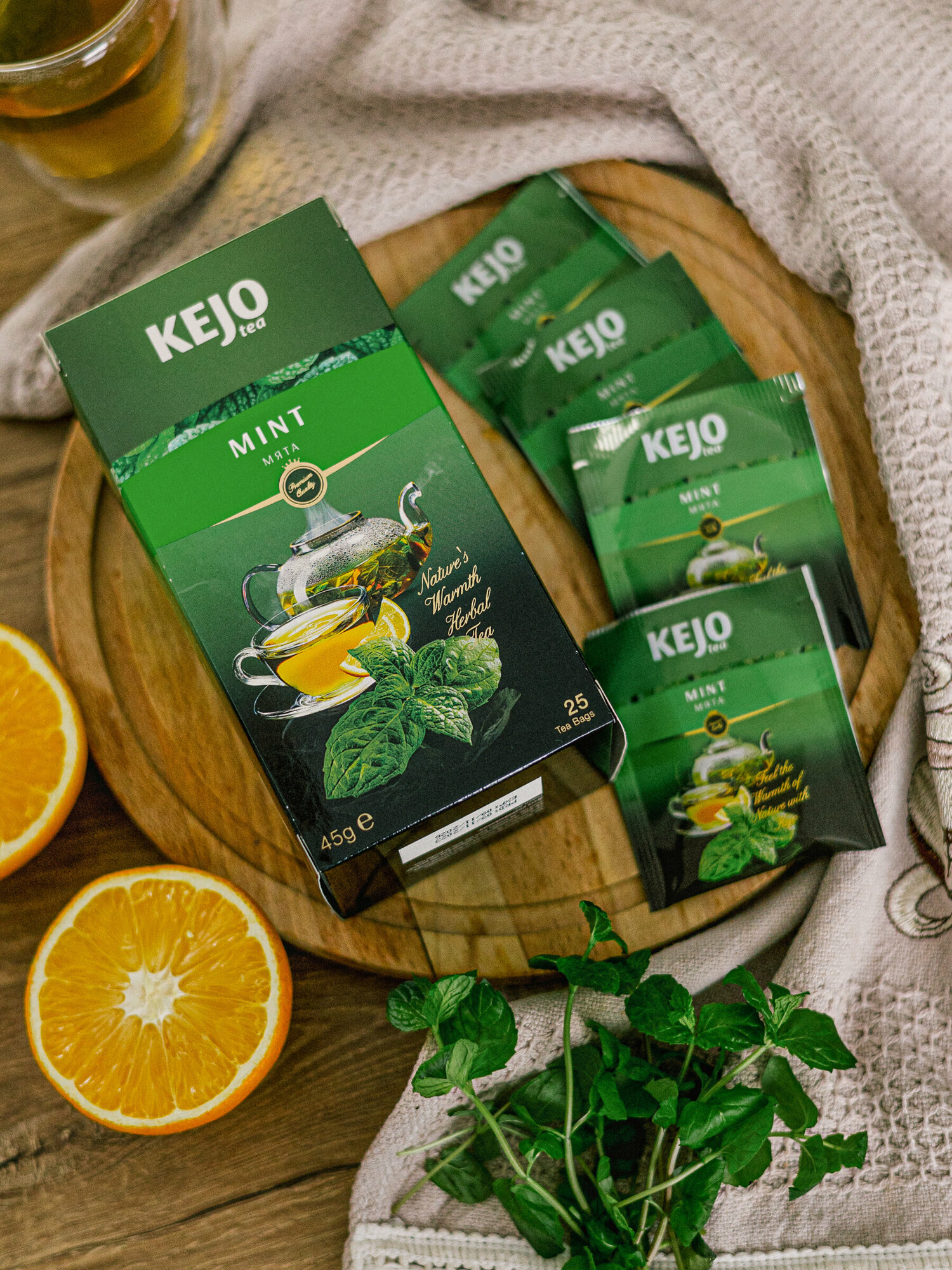 Мята KEJOfoods MINT в пакетиках 25*1,8гр картон - фотография № 6