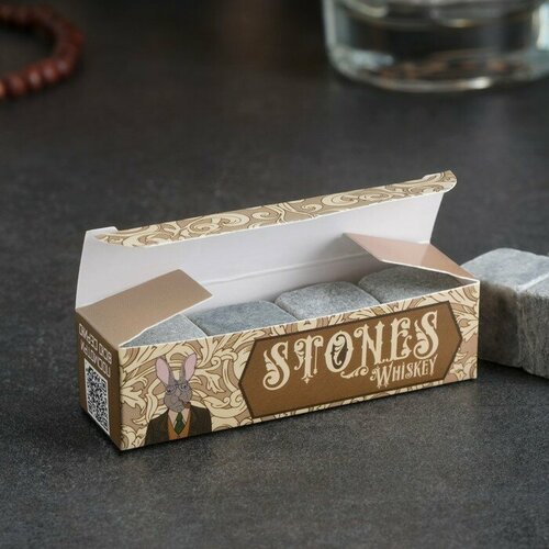 Камни для виски "Заяц", натуральный стеатит, 4 шт, 2 штуки