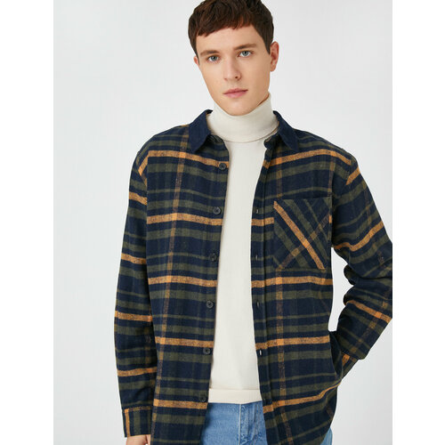 фото Рубашка koton, размер 48, зеленый