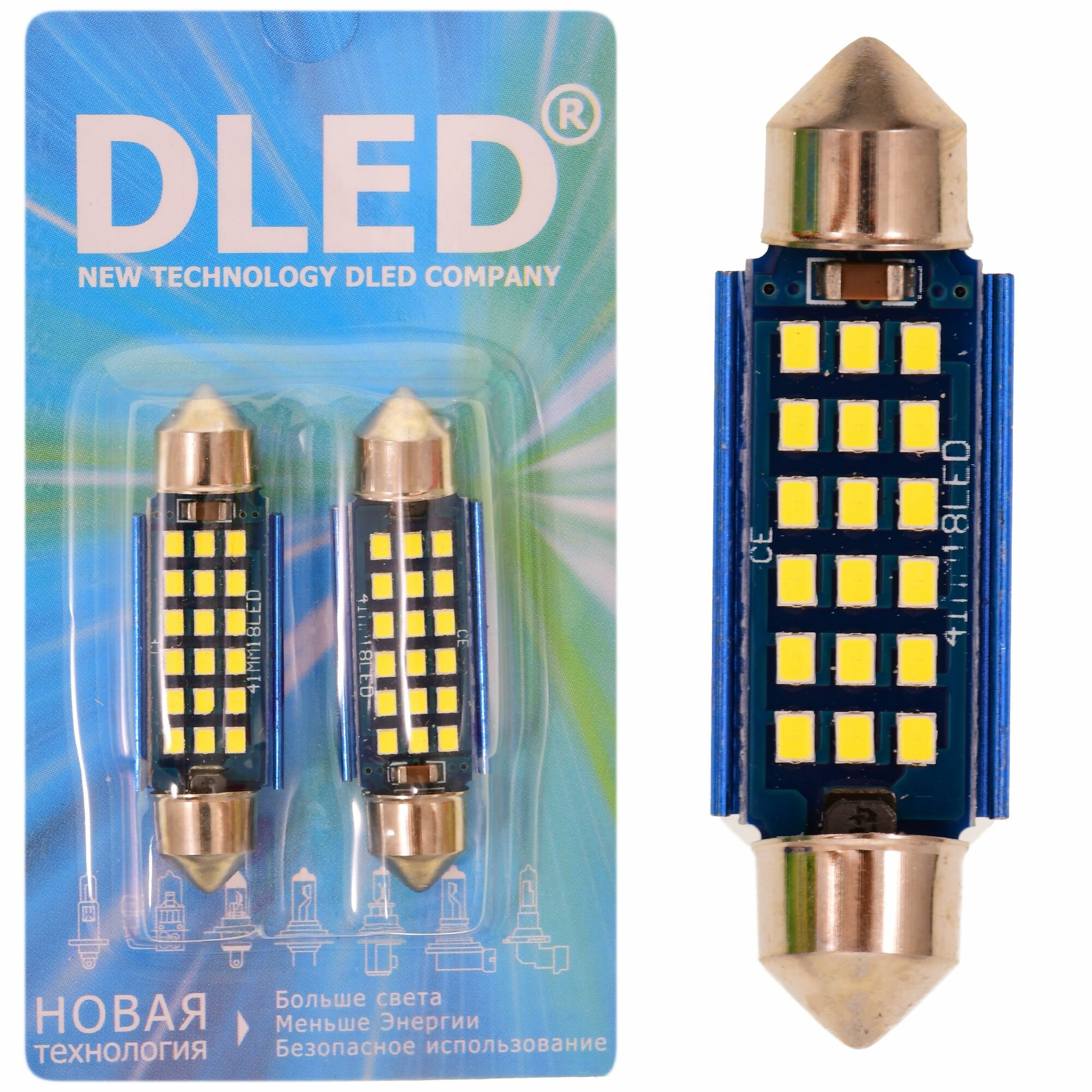 Светодиодная автомобильная лампа C5W FEST 41 мм - 18 SMD - 2016(2шт.)