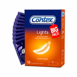 Презервативы Contex Lights, особо тонкие, 18 шт.